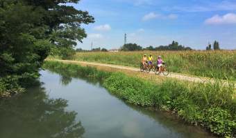 Bike path long stream Italy Bike and Barge Bike Tour