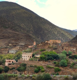 Scenic view of village and mountain Morocco Bike Tour