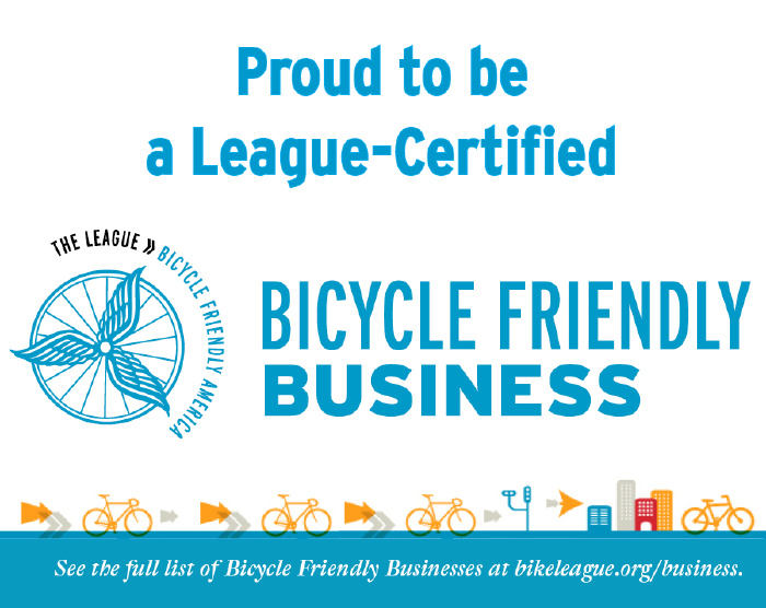 Proud to be a League-Certified Bicycle Friendly Business