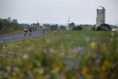 Cyclist on bike path Finger Lakes Bike Tour