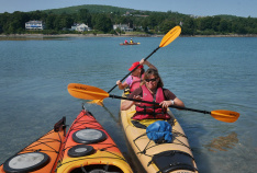 Kayaking during Maine Acadia National Park Bike Tour