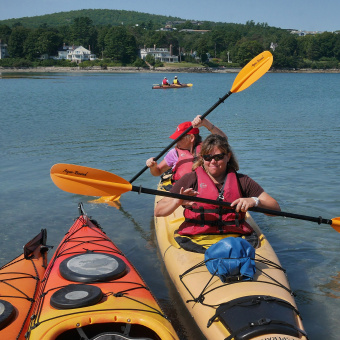 Kayaking during Maine Acadia National Park Bike Tour