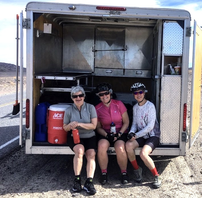 women on a bike tour