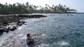 Swimming in the ocean Hawaii Bike Tour