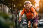 senior woman cycling