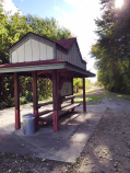 Gazebo on trail during Katy Trail Bike Tour