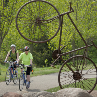 Bike statue Minnesota Lake Wobegon Trail Bike Tour