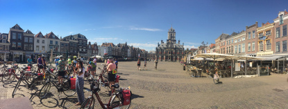 Cyclist rest in a Holland Village Holland Bike and Barge Bike Tour