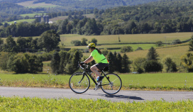 Cyclist on Trail Cooperstown Bike Tour