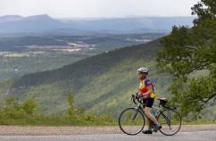 Rider Enjoying the View Blue Ridge Bike Tour