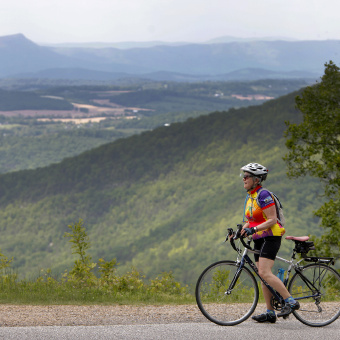 Rider Enjoying the View Blue Ridge Bike Tour