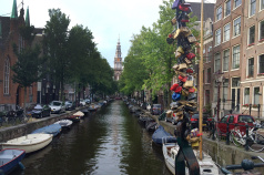 Canal in town Holland Bike and Barge Bike Tour