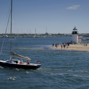 Sailboat and water view Massachusetts Island Hopper Bike Tour