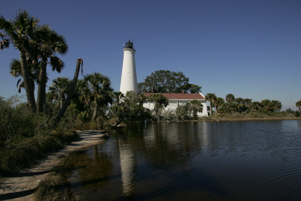 St Mark's Lighthouse in Florida, a stop on one of our bike tours