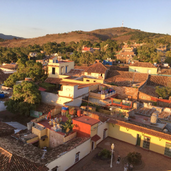 town rooftops on Cuban bike tour