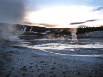 sunset view of park Yellowstone and Grand Teton National Parks Bike Tour