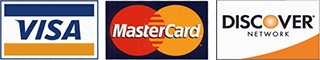 We accept only Visa, MasterCard and Discover