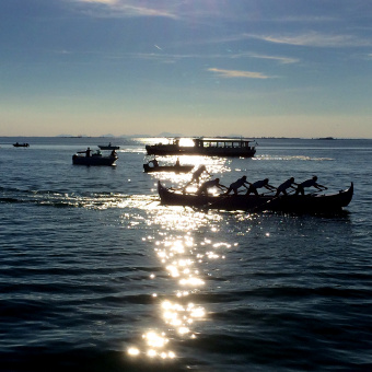 Scenic view of water during Italy Bike and Barge Bike Tour