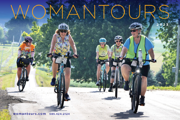 We portray the joy of womens bike tours in our 2023 cycling tour catalog.