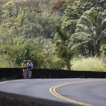 Cyclist on the road Hawaii Bike Tour