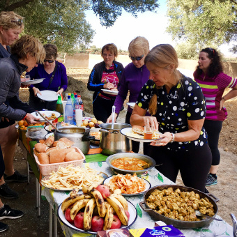 serving lunch during Morocco Bike Tour