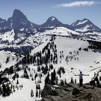 Snowy mountains during Idaho Teton Valley Bike Tour