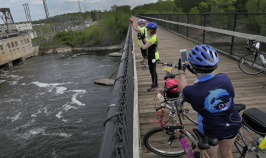 Bridge river view Minnesota Lake Wobegon Trail Bike Tour