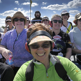 cyclist on boat tour Florida Everglades and the Keys Bike Tour