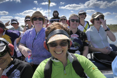 cyclist on boat tour Florida Everglades and the Keys Bike Tour