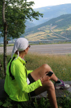 Cyclist enjoying the view Spain Camino de Santiago bike tour