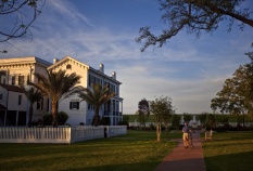 Farm house at sunset during Louisiana Bike Tour