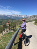 Cyclist and Bird House Albania Bike Tour